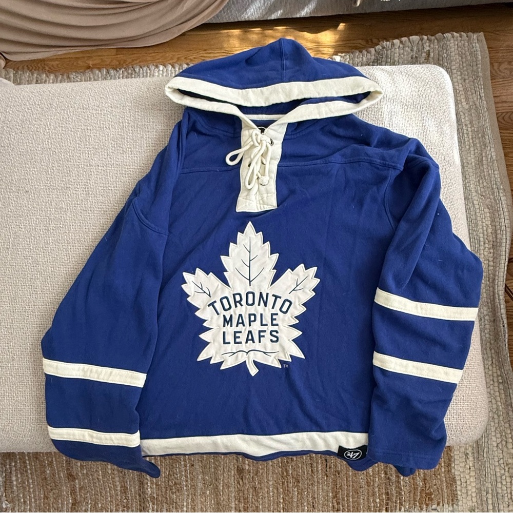 Blue and White, ‘47 Toronto Maple Leafs Hockey Hoodie